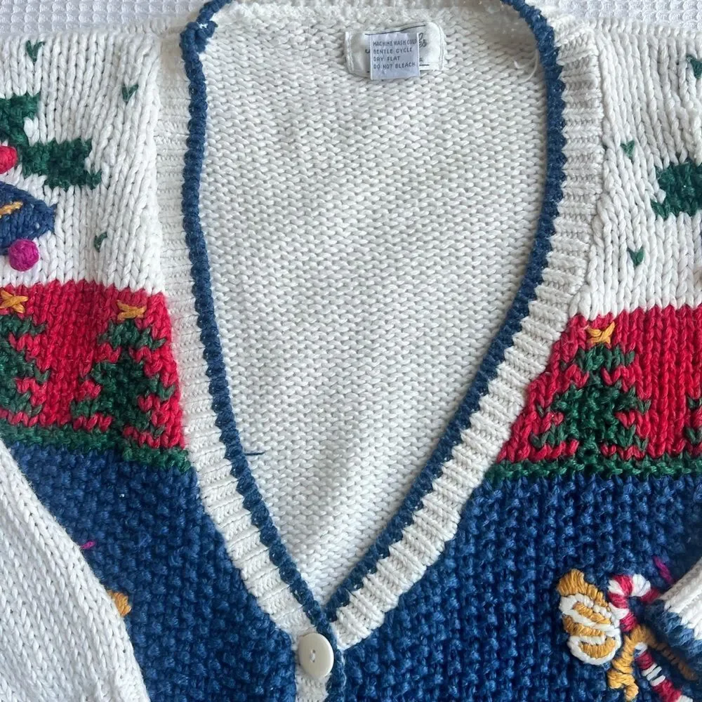 Margules Vintage Women’s Christmas Holiday Seasonal Embroidered Sweater Size M